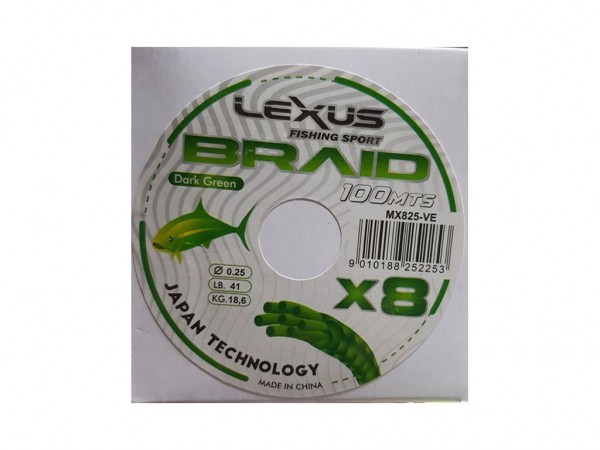 MULTI LEXUS BRAID 8X 0,14 x 100 MTS - MX814 - LEXUS