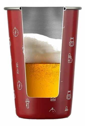 VASO WATER PINTA 500 ML AC INOX ROJO - WATERDOG