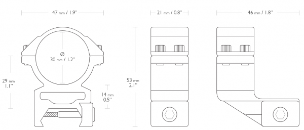 MONTAJE HAWKE EXTENDIDO WEAVER 30 MM ALTO - 22126 - HAWKE
