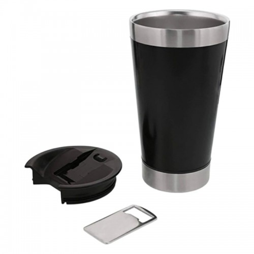 VASO WATER BEER 500 NEGRO CERVECERO C/TAPA - WATERDOG