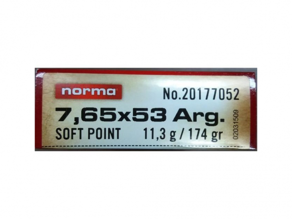 MUNICION C. 7,65 NORMA 174 GR SP - 20177002 - NORMA
