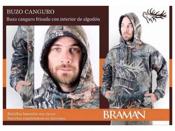 BUZO BRAMAN MOD. CANGURO CAMO - BRAMAN
