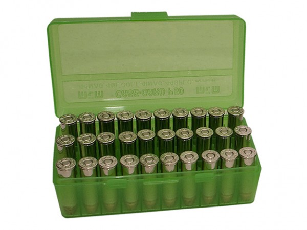 CAJA MTM PORTA MUNICION C. 9MM x 50 VERDE - 8100 - MTM
