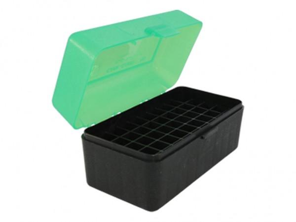 CAJA MTM PORTA MUNICION x 50 VERDE/NEGRO - 8118/9/20 - MTM