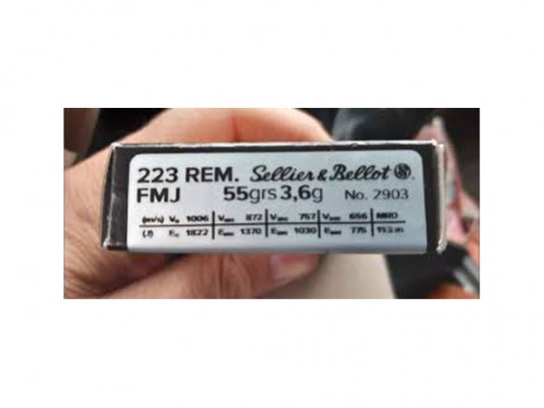 MUNICION C. 223 SELLIER BELLOT 55 GR SP - SELLER BELLOT
