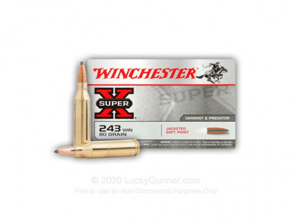 MUNICION C. 243 WINCHESTER 80 GR - X2431 - WINCHESTER