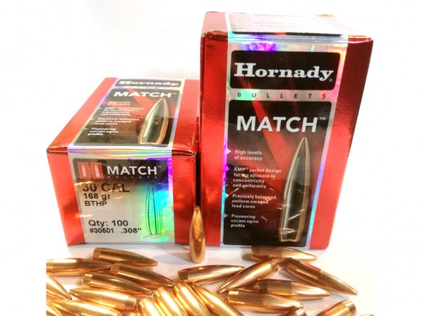 PUNTA C. 30 HORNADY 168 GR BTHP x 100 - 30501 - HORNADY