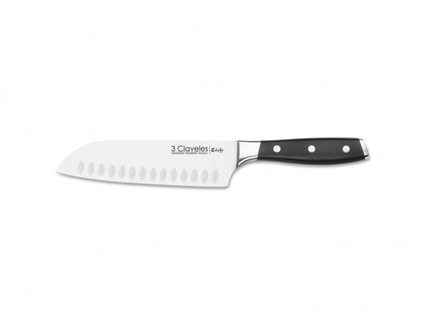 CUCHILLO 3 CLAVELES TOLEDO 18 CM SANTOKU FORJADO - 1536 - 3 CLAVELES