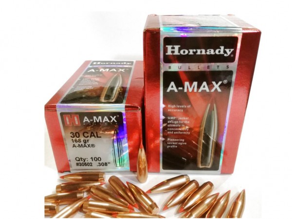 PUNTA C. 30 HORNADY 168 GR A-MAX (MATCH) x 100 - 30502 - HORNADY