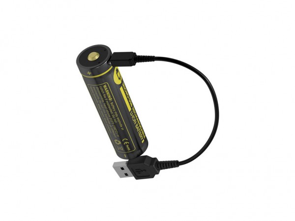 BATERIA NITECORE 18650 C/ USB 2600 mAH - NL1826R - NITECORE