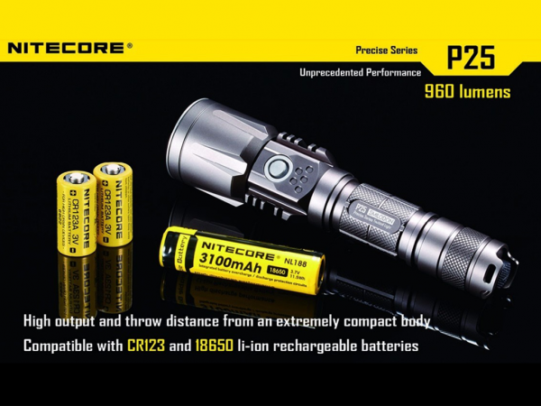 LINTERNA NITECORE P 25 TACTICA 960 LUMENS - P25 - NITECORE