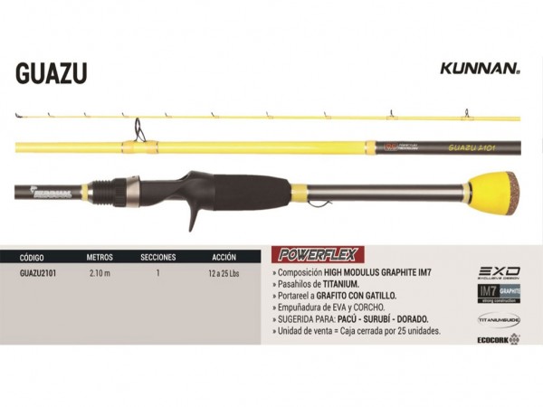 CAÑA HUECA KUNNAN GUAZU 210 12/25 LBS - 1T - KUNNAN