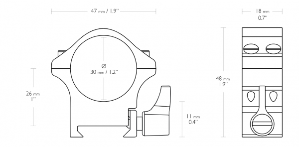 MONTAJE HAWKE PROF AC. SR 30 MM  WEABER MEDIO - 23106 - HAWKE