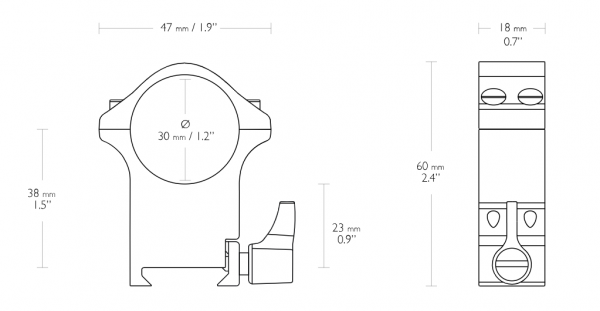 MONTAJE HAWKE PROF AC. 30 MM WEABER EXTRA ALTO - 23108 - HAWKE