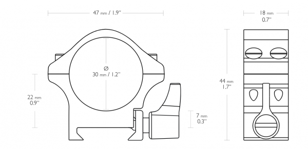 MONTAJE HAWKE PROF AC. SR 30 MM WEAVER BAJO - 23105 - HAWKE