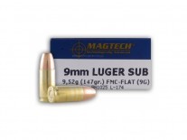 MUNICION C. 9 MM MAGTECH 147GR FMC SUBSONIC x 50